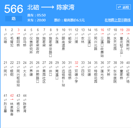 重慶公交566路 重慶公交566路