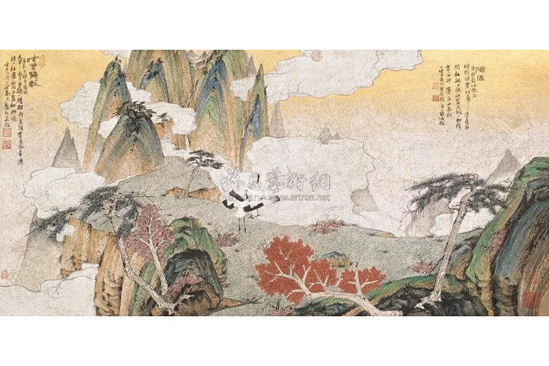 晴雲鶴戲