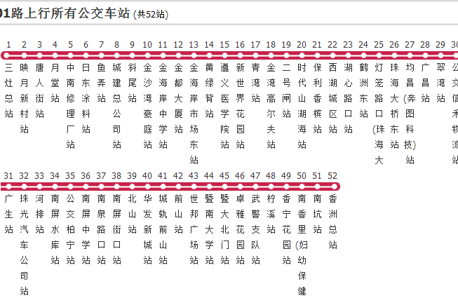 珠海公交201路 珠海公交201路