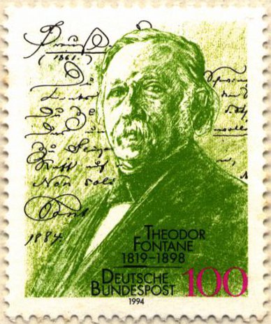 德國發行的馮塔納紀念郵票