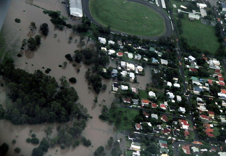 2011年1月遭遇洪災的昆士蘭州首府俯瞰圖