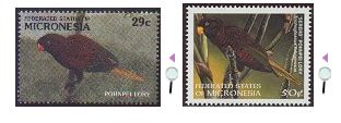 《波納佩島吸蜜鸚鵡》郵票