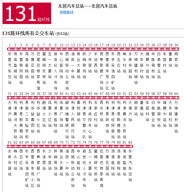 東營公交131路 東營公交131路