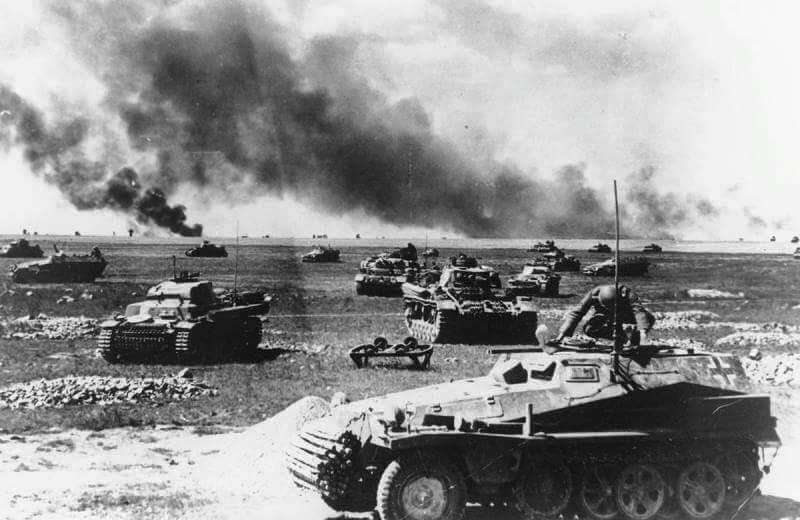 戰爭初期，德軍裝甲部隊在蘇聯的進攻