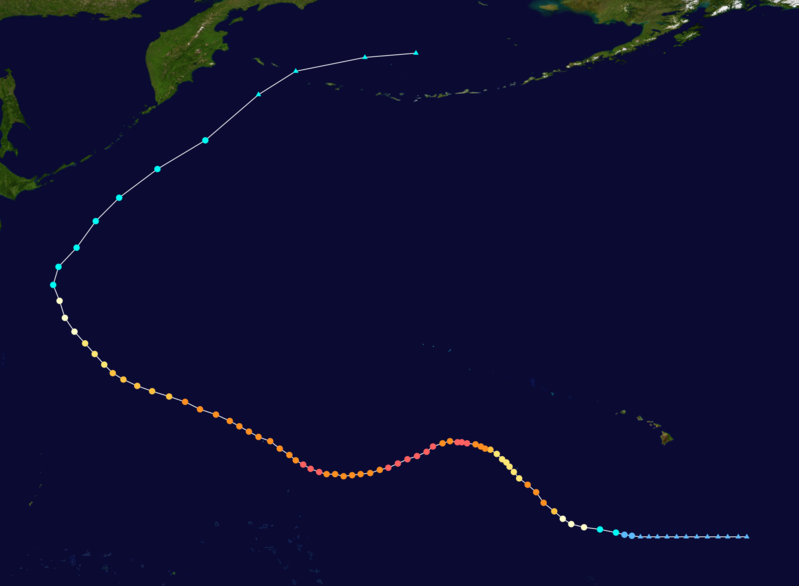 強颶風-超強颱風伊歐凱路徑圖