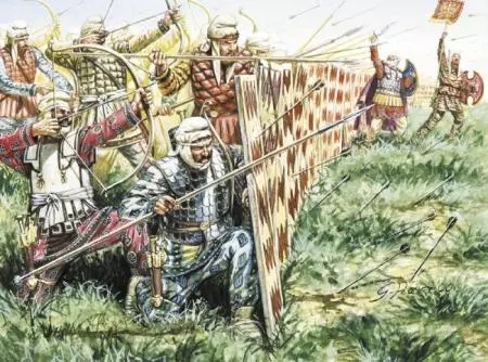 波斯人的橫隊戰術更有利於火力投射與側翼包抄
