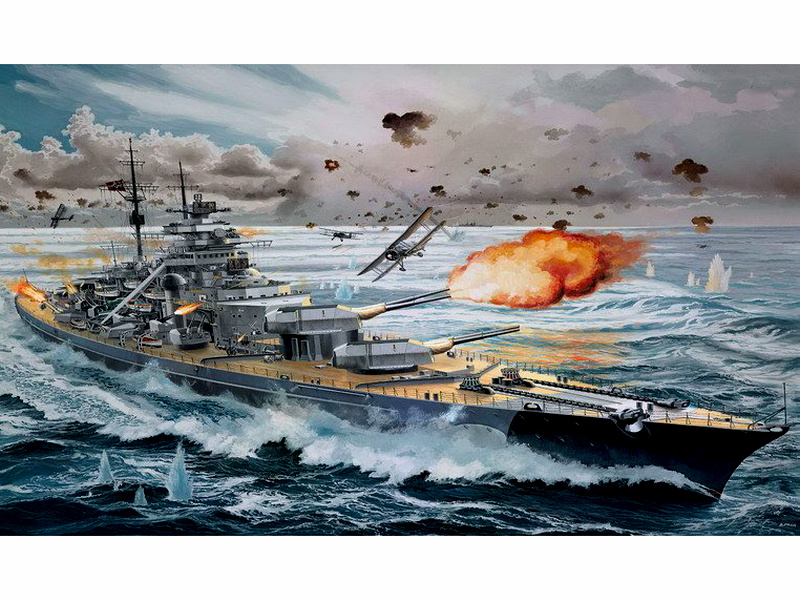 劍魚攻擊機突襲俾斯麥號戰列艦（歷史畫）