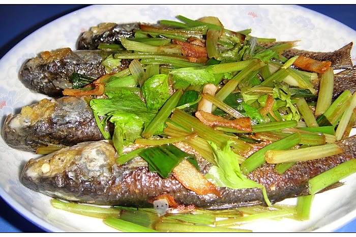 芹菜燒鯽魚 芹菜燒鯽魚