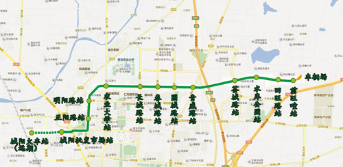 青島現代有軌電車示範線路線圖