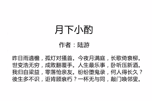 月下小酌 月下小酌
