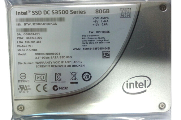 英特爾SSDSC2BB080G401 英特爾SSDSC2BB080G401
