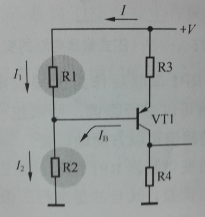 圖1-4 正極性電源供電PNP型偏置電路