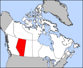 阿爾伯塔省在加拿大的位置