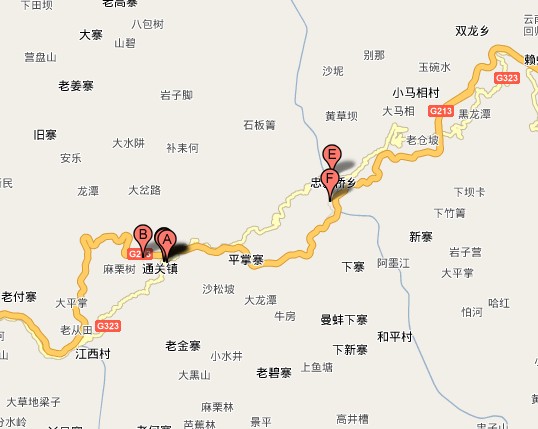通關鎮在雲南省的位置