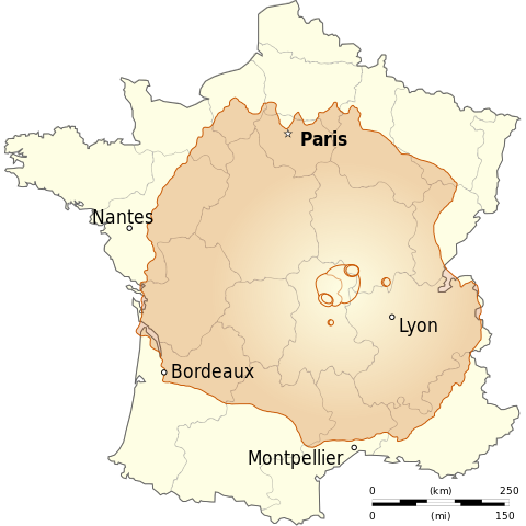 奧林匹斯山與法國面積的對比