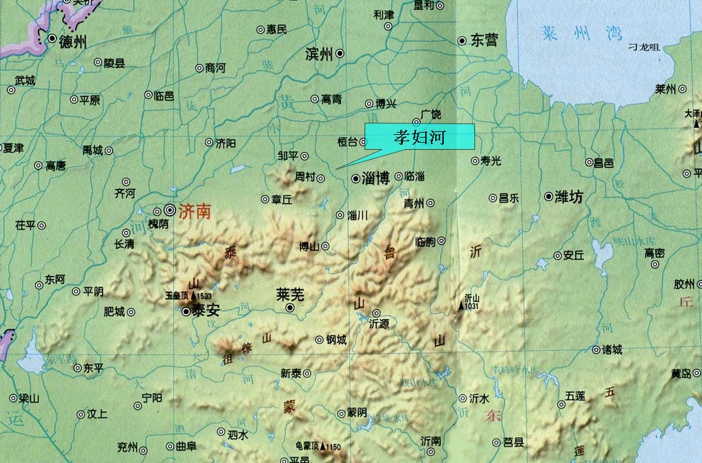 孝婦河在山東省的位置及流域地勢