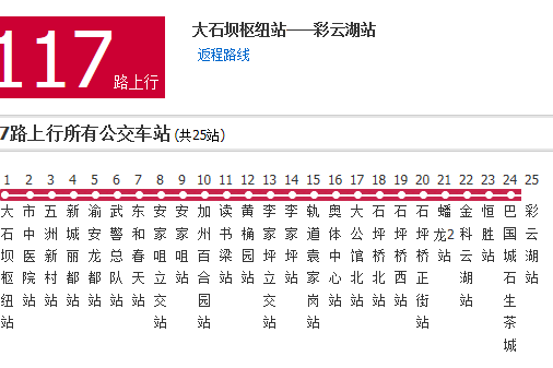 重慶公交117路 重慶公交117路