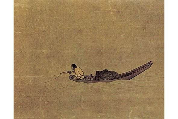 寒江獨釣圖(明代袁尚統創作的紙本設色畫) 寒江獨釣圖(明代袁尚統創作的紙本設色畫)