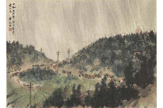 雨花台(傅抱石創作的中國畫) 雨花台(傅抱石創作的中國畫)