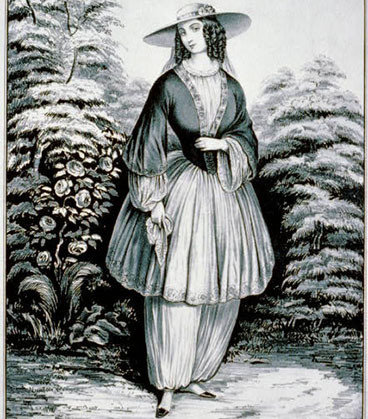1850年代的女褲，也叫”燈籠褲“（Bloomer)