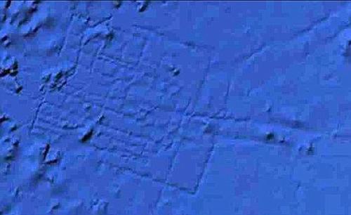 谷歌海洋顯示的疑似亞特蘭蒂斯位置輪廓