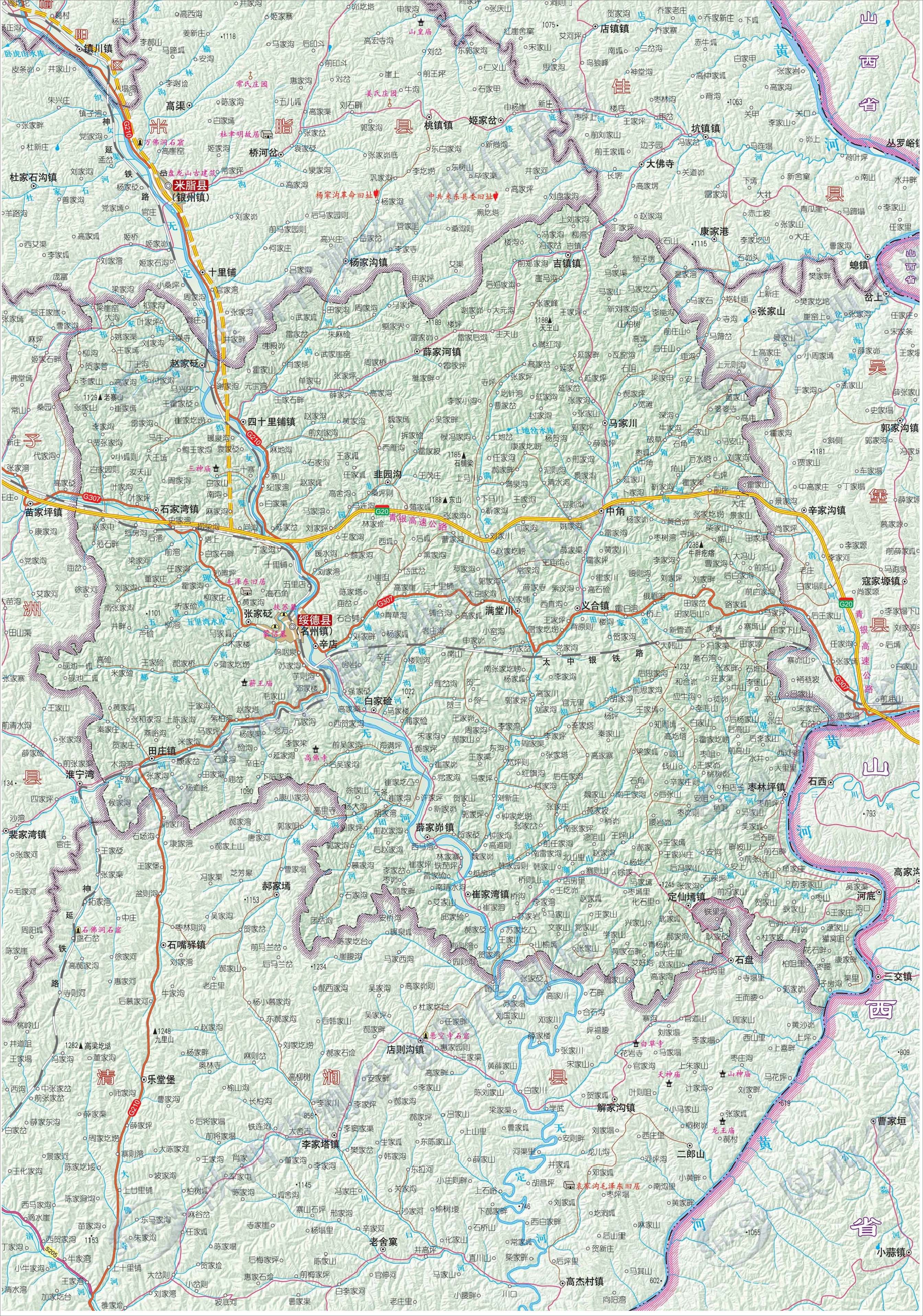 綏德縣地圖
