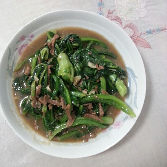 肉炒油麥菜 肉炒油麥菜