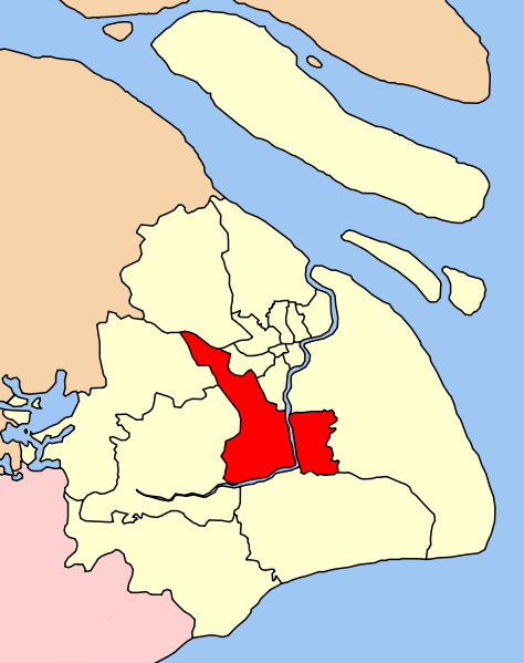 閔行區在上海市的位置圖