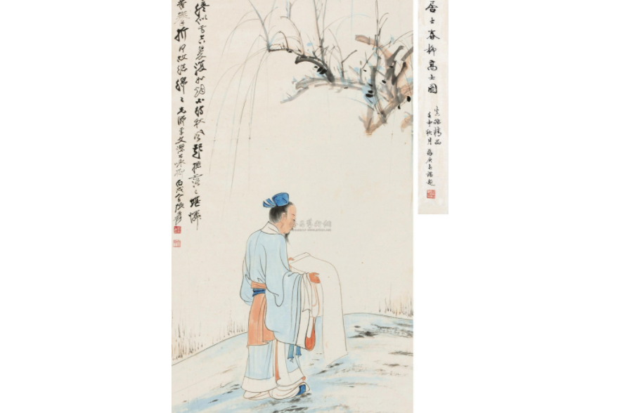 春柳高士圖