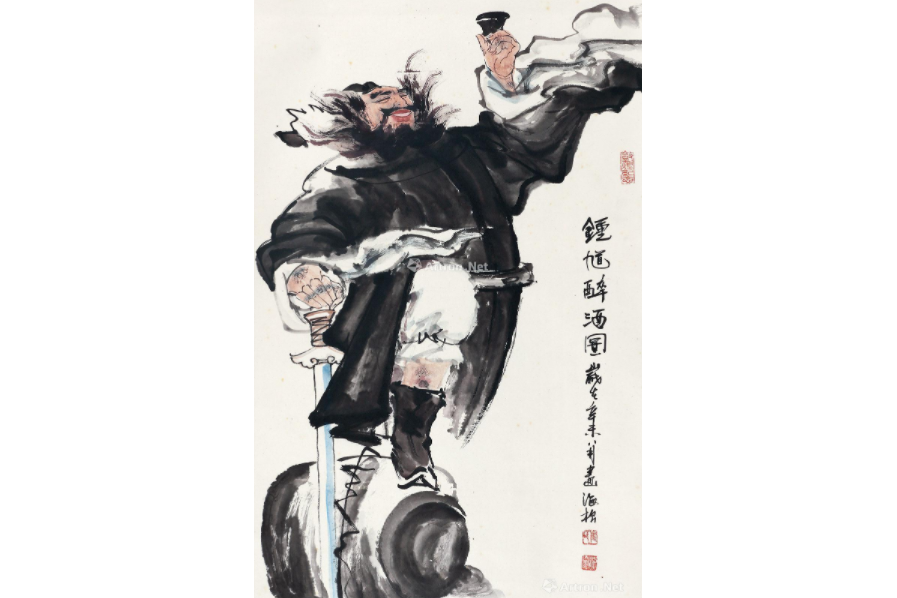 鐘馗醉酒圖(崔海松創作繪畫)