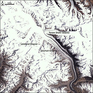 錫亞琴冰川衛星圖