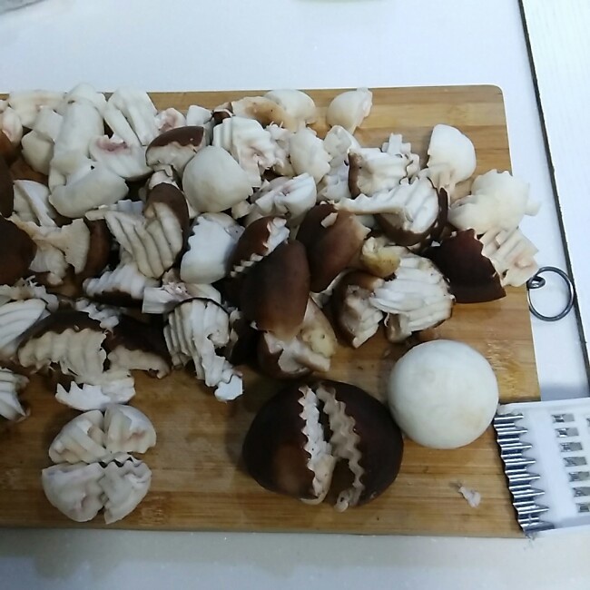 板栗炒雙菇
