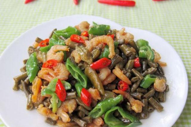 豇豆炒蝦皮 豇豆炒蝦皮