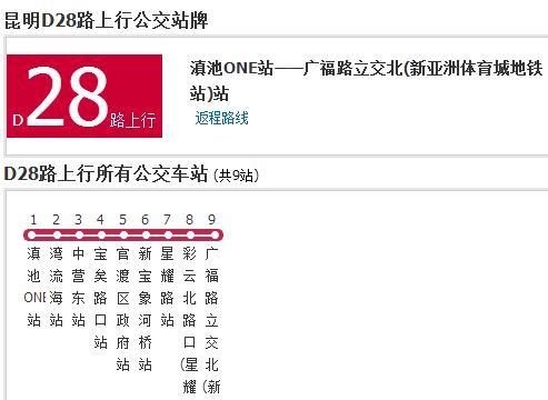 昆明公交D28路 昆明公交D28路