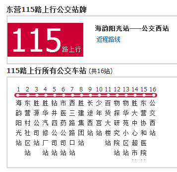 東營公交115路 東營公交115路