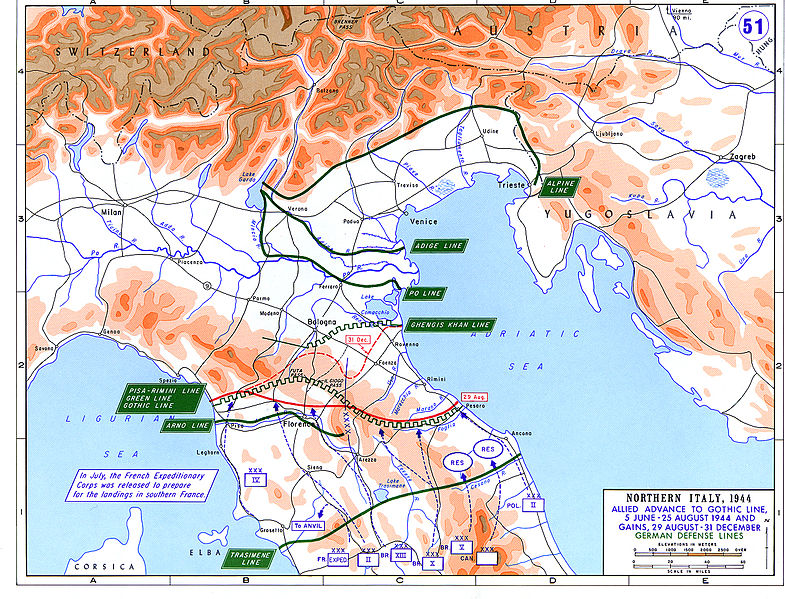 1944年德軍在義大利北部的防線