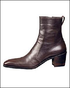 Yves Saint Laurent咖啡色厚底高跟半筒皮靴