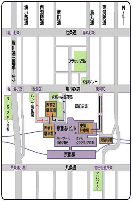 京都火車站平面示意圖