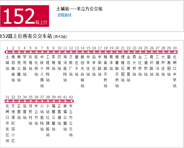 天津公交152路 天津公交152路