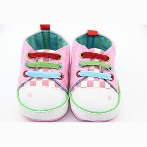 三色鬆緊鞋帶絲印青蛙圖案嬰兒鞋