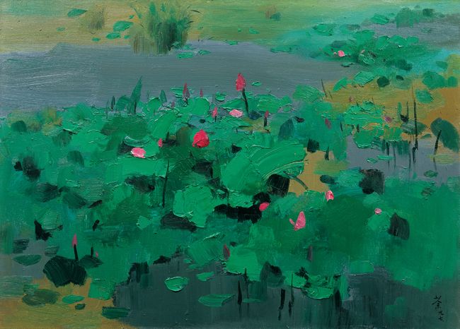 紅蓮(吳冠中1997年創作油畫作品) 紅蓮(吳冠中1997年創作油畫作品)