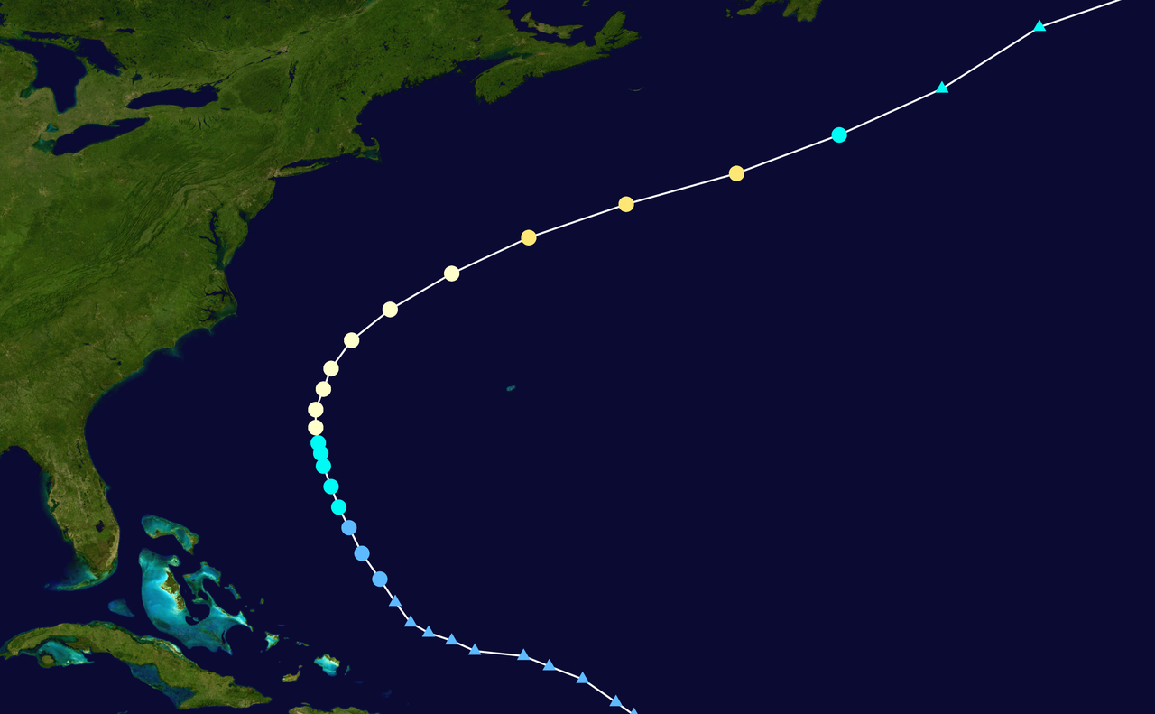 颶風格爾特 路徑圖