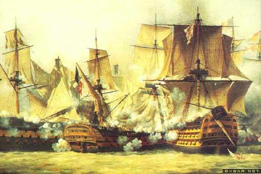 聖特立尼達號和勝利號近距離炮擊