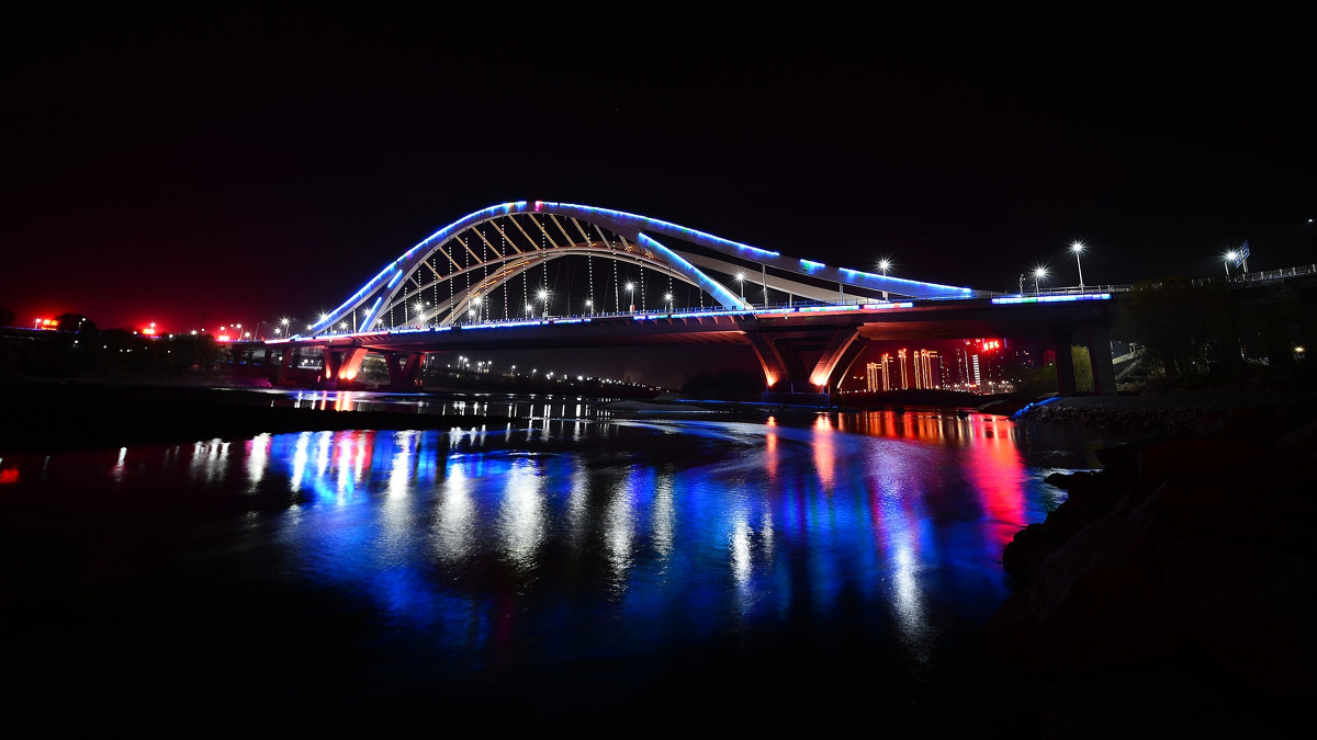 深安黃河大橋夜景圖1