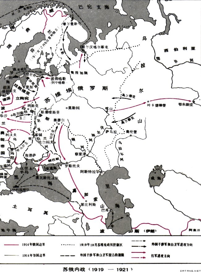 蘇俄內戰地圖