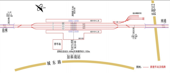 如皋南站站台規模設計圖