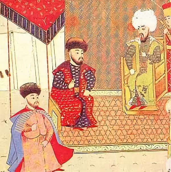 正在接見克里米亞可汗的巴耶塞特二世