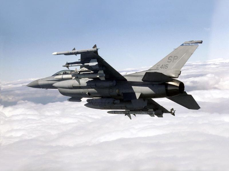 攜帶AGM-88 HARM反雷達飛彈的F-16CJ