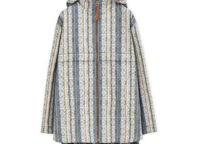 Stripe Anagram jacquard parka in cotton Stripe Anagram jacquard parka in cotton