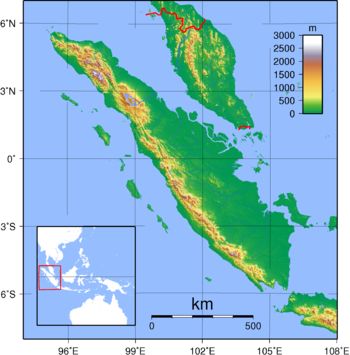 蘇門答臘島地形圖